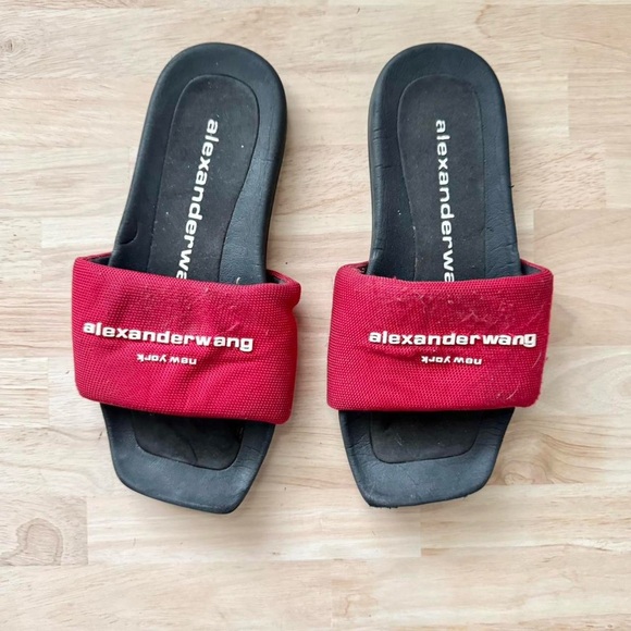 Alexander Wang Shoes - Alexander Wang Red Pool Slide